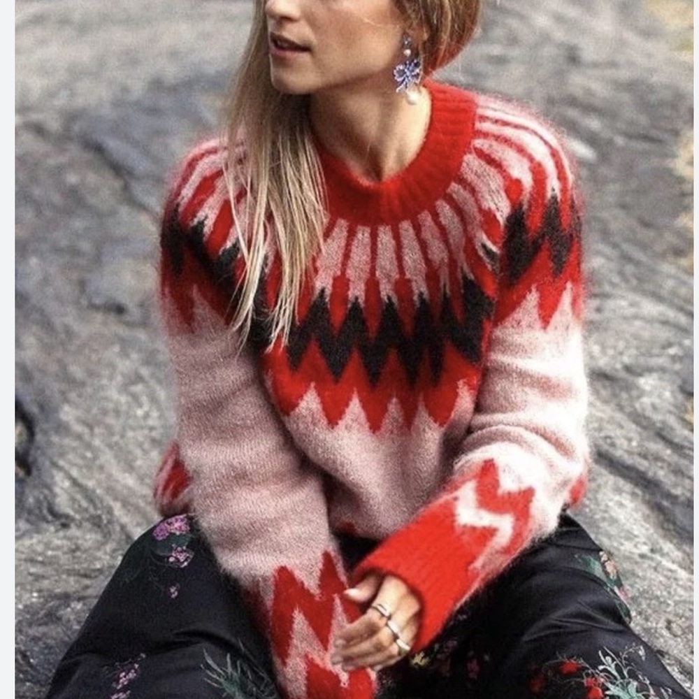 EUC Erdem X H&M Exclusive Mohair Crop Cable Sweater S worn once!